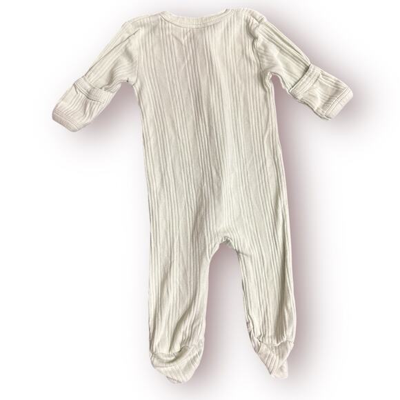 Kate Quinn Wide Rib Mint Long Sleeve Zipper Footie Size 3-6 Months 100% Cotton - Picture 3 of 3